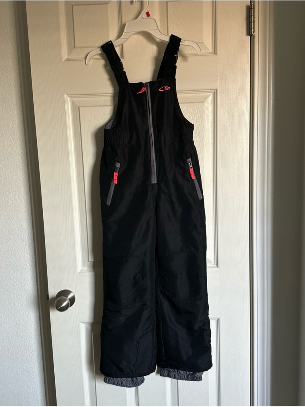 Champion Kids Black Snow Bib Overalls with Pink Accents